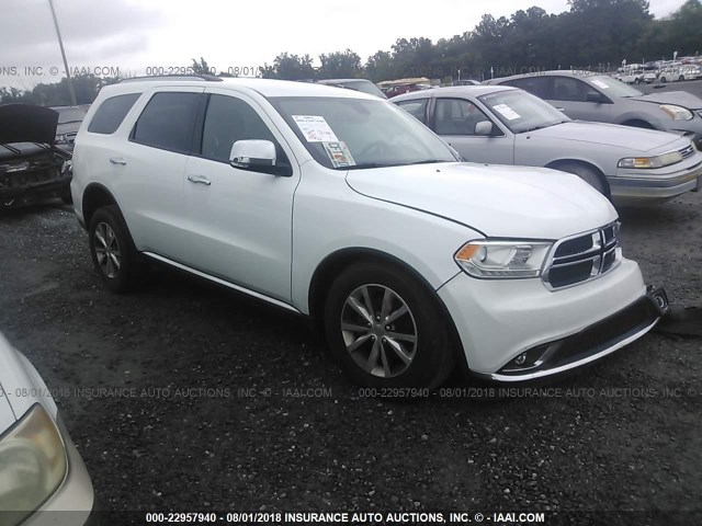 1C4RDJDGXGC341049 - 2016 DODGE DURANGO LIMITED WHITE photo 1