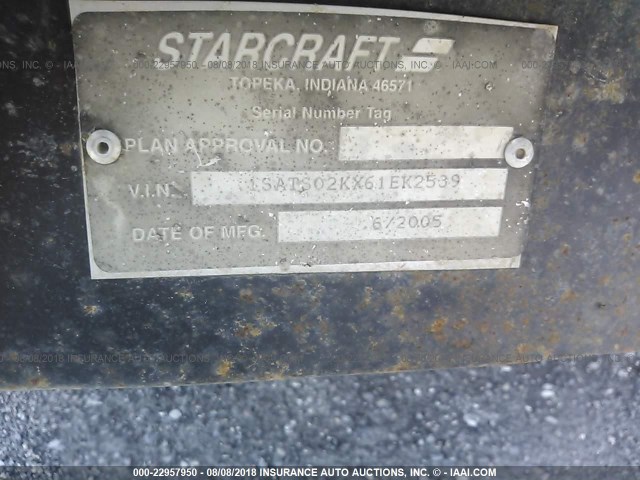 1SATS02KX61EK2539 - 2006 STARCRAFT TRAVEL STAR  WHITE photo 9
