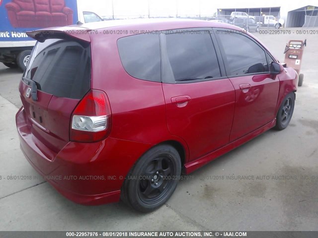 JHMGD37677S062006 - 2007 HONDA FIT S 红色 照片 4