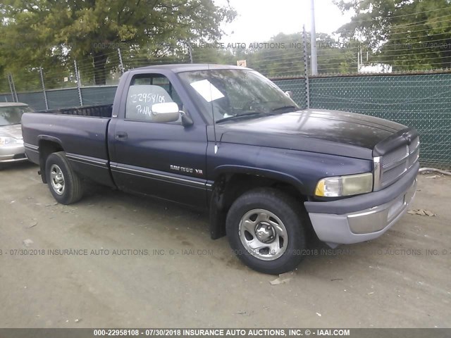 1B7HC16Z4RS626402 - 1994 DODGE RAM 1500 BLUE photo 1