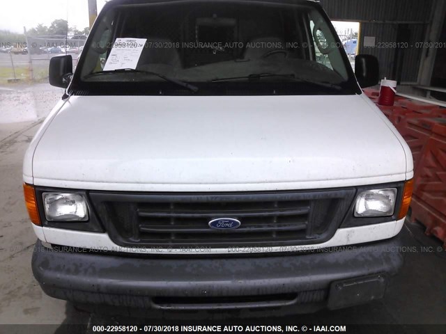 1FTRE14W06DA07867 - 2006 FORD ECONOLINE E150 VAN WHITE photo 6