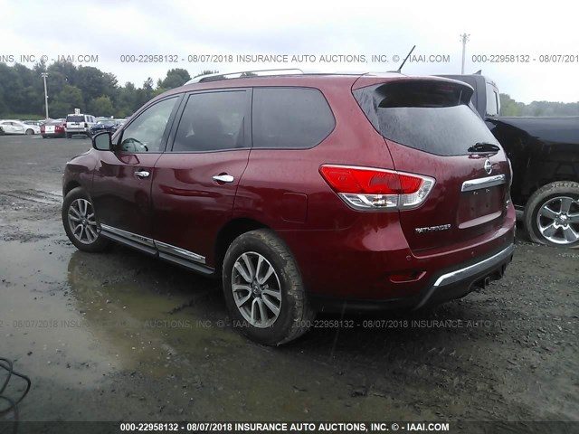 5N1AR2MM1EC665235 - 2014 NISSAN PATHFINDER S/SV/SL/PLATINUM RED photo 3