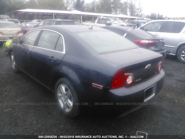 1G1ZG57B29F127147 - 2009 CHEVROLET MALIBU LS Mavi foto 3