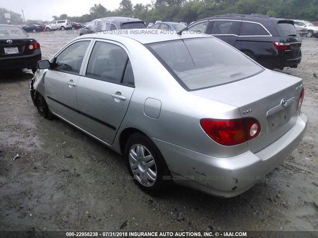 JTDBR32E342021475 - 2004 TOYOTA COROLLA CE/LE SILVER photo 3