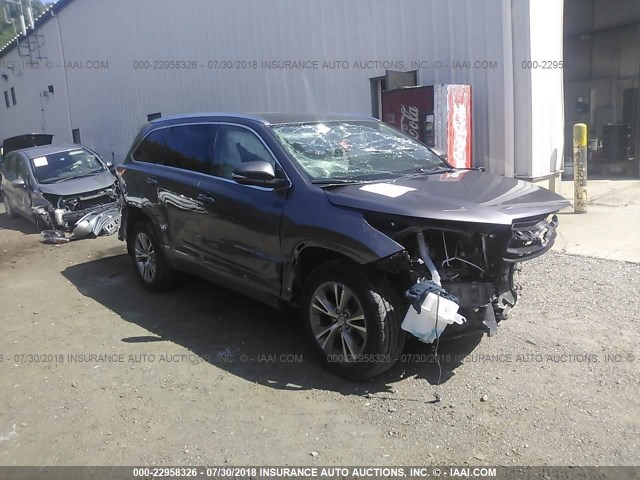 5TDJKRFH3FS201350 - 2015 TOYOTA HIGHLANDER XLE ნაცრისფერი ფოტო 1