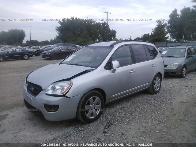 KNAFG526687179973 - 2008 KIA RONDO LX/EX SILVER photo 2