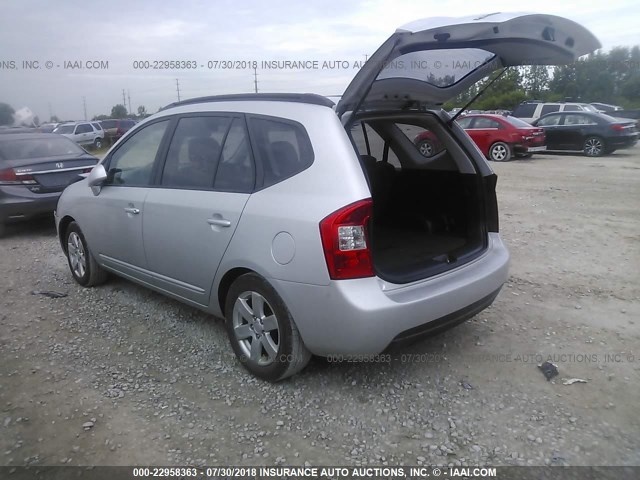 KNAFG526687179973 - 2008 KIA RONDO LX/EX SILVER photo 3