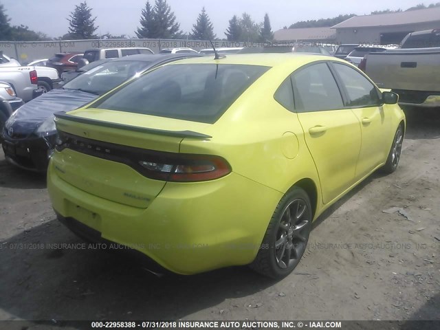 1C3CDFBA5DD142308 - 2013 DODGE DART SXT YELLOW photo 4