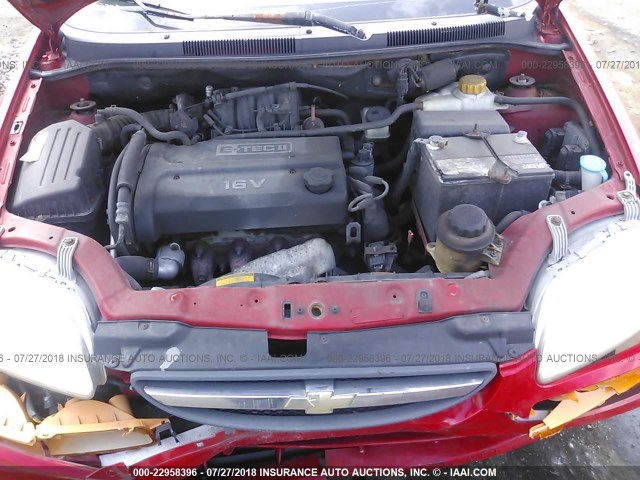 KL1TJ62684B170381 - 2004 CHEVROLET AVEO LS RED photo 10