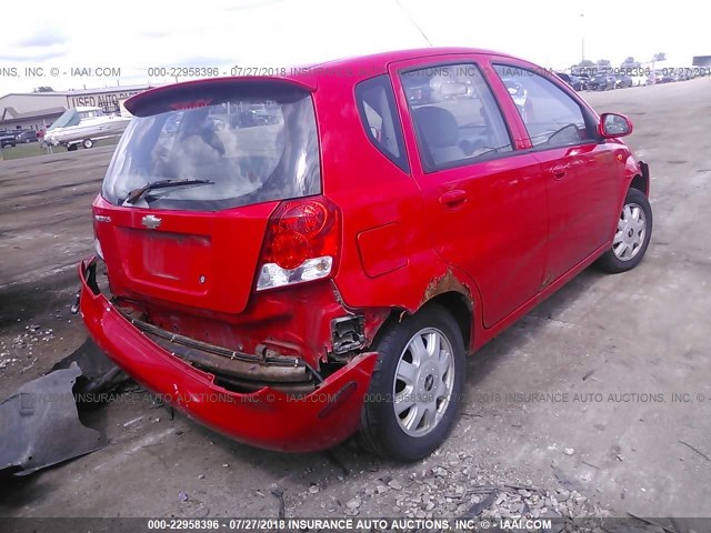 KL1TJ62684B170381 - 2004 CHEVROLET AVEO LS RED photo 4