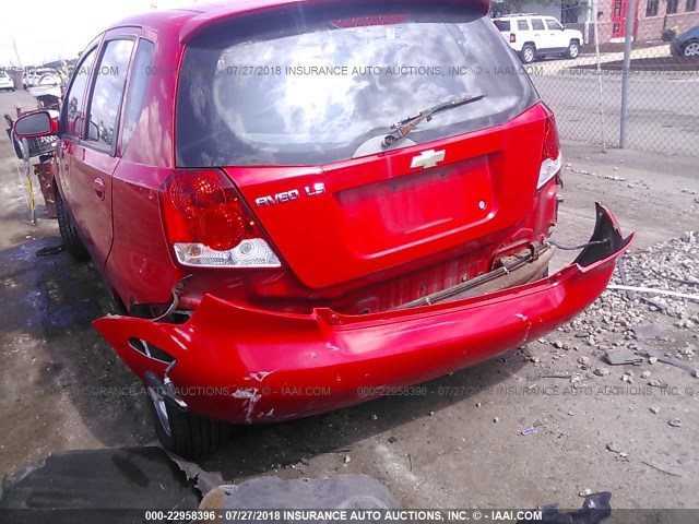 KL1TJ62684B170381 - 2004 CHEVROLET AVEO LS RED photo 6