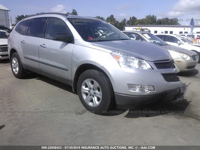 1GNKRFED8CJ341956 - 2012 CHEVROLET TRAVERSE LS SILVER photo 1