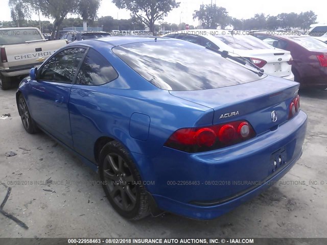 JH4DC53836S022612 - 2006 ACURA RSX BLUE photo 3