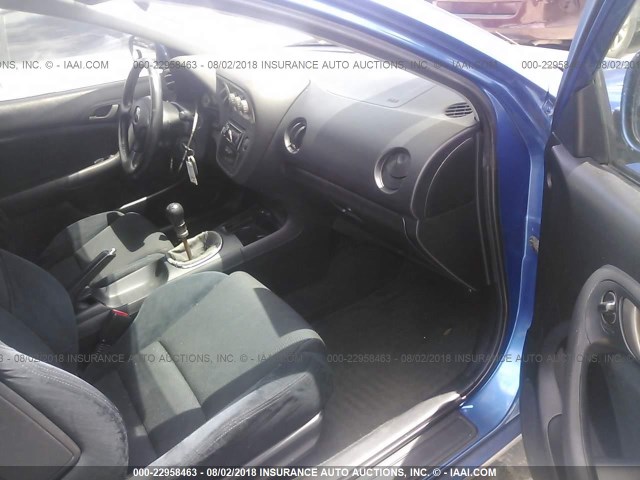 JH4DC53836S022612 - 2006 ACURA RSX BLUE photo 5