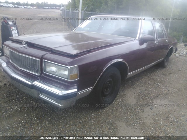 1G1BN51H7HX129392 - 1987 CHEVROLET CAPRICE CLASSIC BURGUNDY photo 2