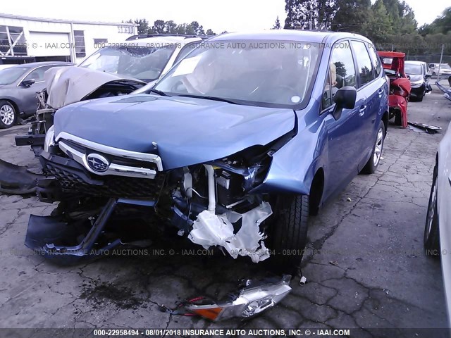 JF2SJAAC4FH829086 - 2015 SUBARU FORESTER 2.5I BLUE photo 2