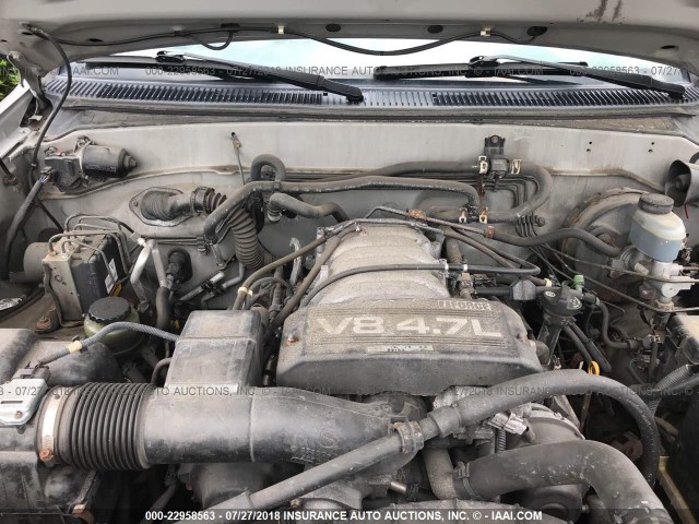 5TDBT48A32S070404 - 2002 TOYOTA SEQUOIA LIMITED GRAY photo 10