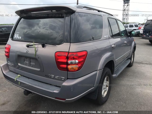 5TDBT48A32S070404 - 2002 TOYOTA SEQUOIA LIMITED GRAY photo 4