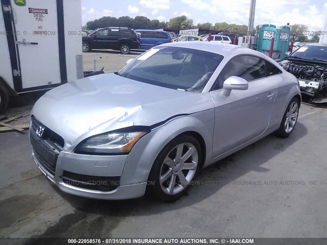 TRUAF38J281000496 - 2008 AUDI TT 2.0T SILVER photo 2