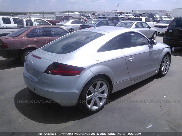 TRUAF38J281000496 - 2008 AUDI TT 2.0T SILVER photo 4