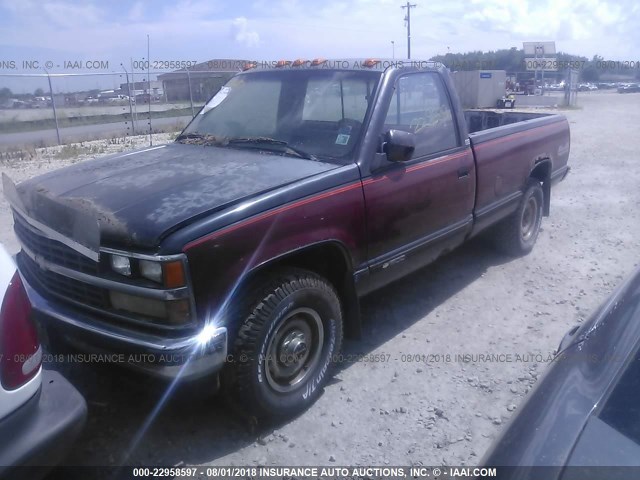 1GCDK14K0KE158910 - 1989 CHEVROLET GMT-400 K1500 MAROON photo 2