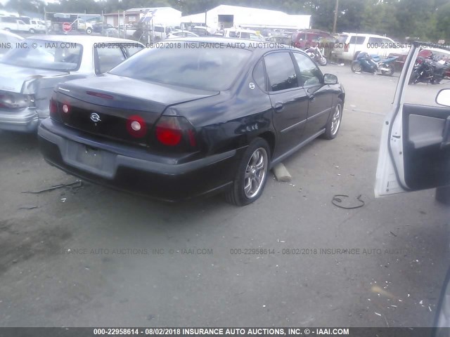 2G1WF52E249238371 - 2004 CHEVROLET IMPALA BLACK photo 4