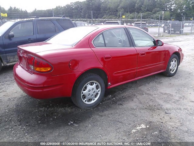 1G3NL52TXYC376149 - 2000 OLDSMOBILE ALERO GL RED photo 4