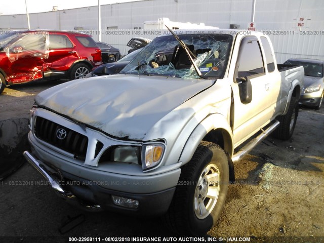 5TESN92N21Z797568 - 2001 TOYOTA TACOMA XTRACAB PRERUNNER ვერცხლისფერი ფოტო 2