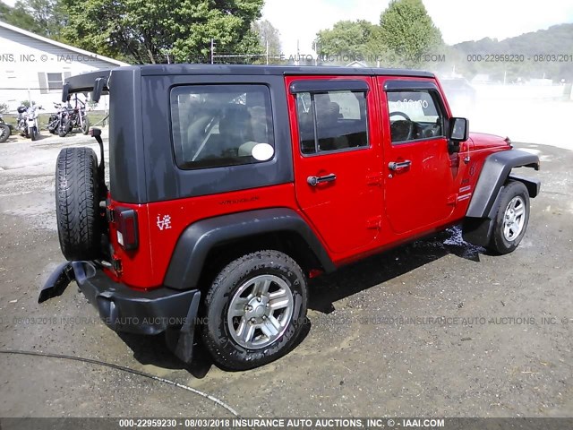 1J4BZ3H18AL147867 - 2010 JEEP WRANGLER UNLIMITE SPORT RED photo 4