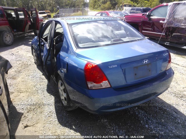 KMHDN46D36U303484 - 2006 HYUNDAI ELANTRA GLS/GT/LIMITED BLUE photo 3