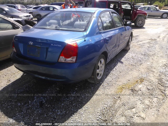 KMHDN46D36U303484 - 2006 HYUNDAI ELANTRA GLS/GT/LIMITED BLUE photo 4