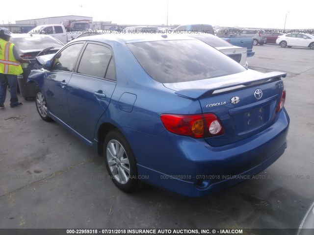 2T1BU4EE6AC485146 - 2010 TOYOTA COROLLA S/LE/XLE BLUE photo 3