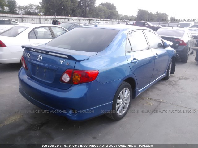 2T1BU4EE6AC485146 - 2010 TOYOTA COROLLA S/LE/XLE BLUE photo 4