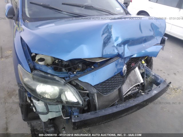 2T1BU4EE6AC485146 - 2010 TOYOTA COROLLA S/LE/XLE BLUE photo 6