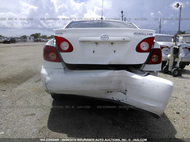 1NXBR32E68Z015644 - 2008 TOYOTA COROLLA CE/LE/S WHITE photo 6