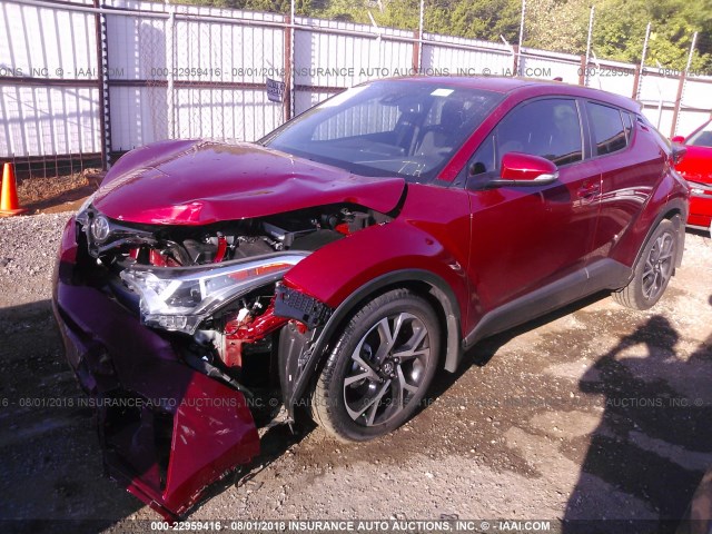 NMTKHMBX6JR049011 - 2018 TOYOTA C-HR XLE/XLE PREMIUM RED photo 2