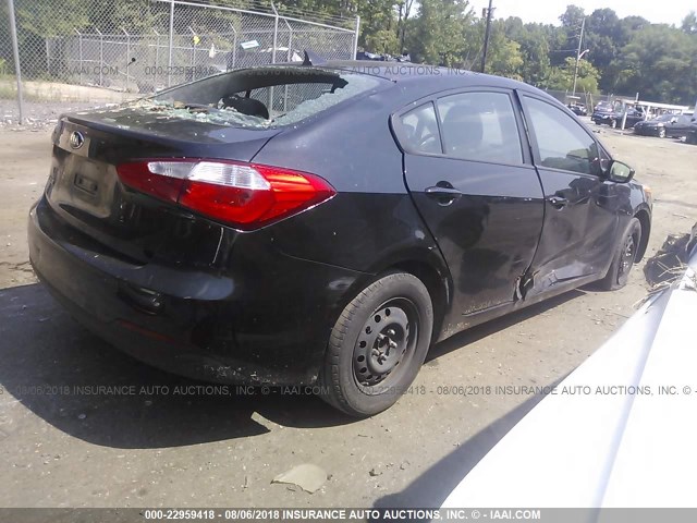 KNAFK4A69E5139467 - 2014 KIA FORTE LX BLACK photo 4