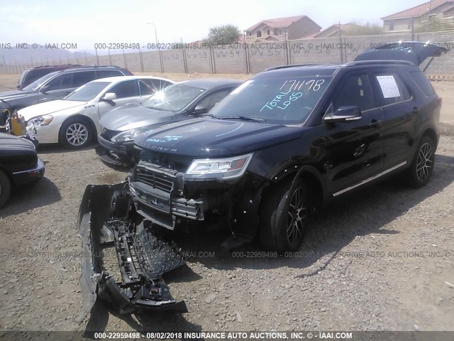 1FM5K7D86GGA76439 - 2016 FORD EXPLORER XLT BLACK photo 2