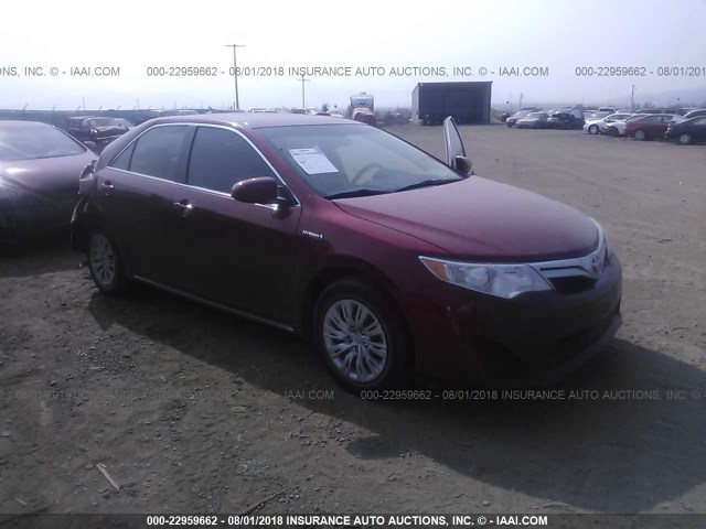 4T1BD1FK7DU084887 - 2013 TOYOTA CAMRY HYBRID/LE/XLE 红色 照片 1