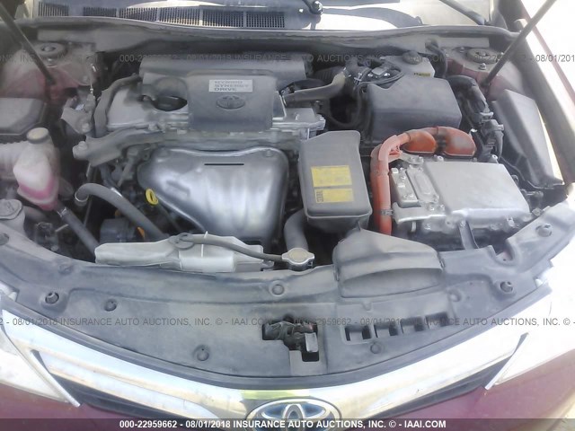 4T1BD1FK7DU084887 - 2013 TOYOTA CAMRY HYBRID/LE/XLE 红色 照片 10