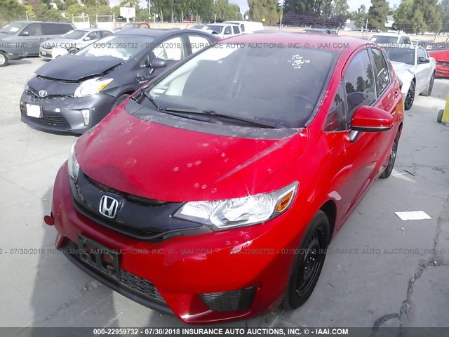 JHMGK5H54GX030916 - 2016 HONDA FIT LX RED photo 2