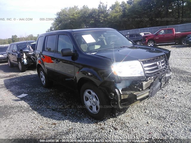 5FNYF4H21EB054639 - 2014 HONDA PILOT LX BLACK photo 1