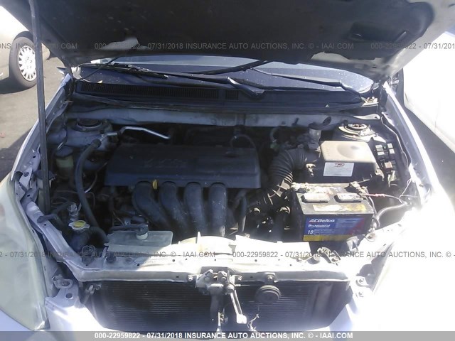 2T1KR32E65C350416 - 2005 TOYOTA COROLLA MATRIX XR SILVER photo 10