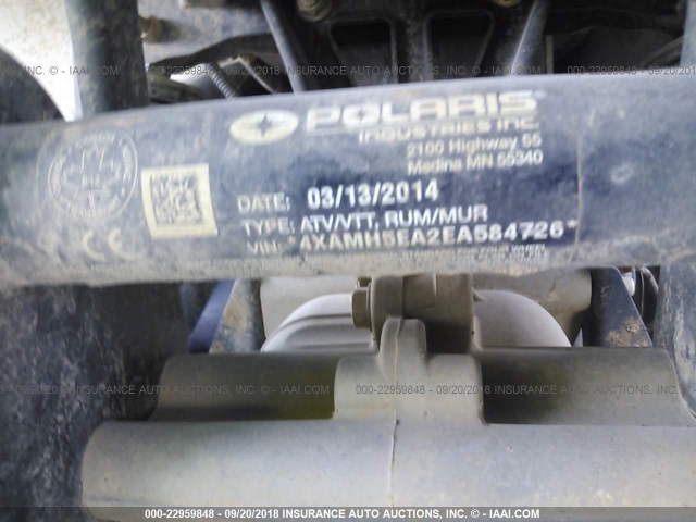 4XAMH5EA2EA584726 - 2014 POLARIS SPORTSMAN 570 EPS 白色 照片 10