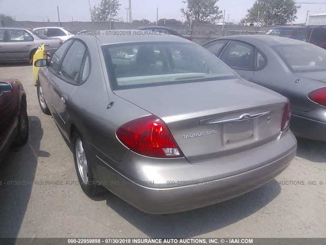 1FAFP55U53A256654 - 2003 FORD TAURUS SES TAN photo 3