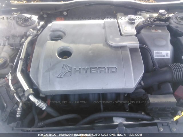 3FADP0L3XAR247469 - 2010 FORD FUSION HYBRID SILVER photo 10