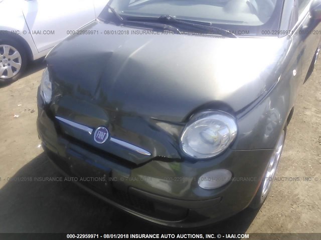 3C3CFFAR4CT309591 - 2012 FIAT 500 POP GREEN photo 6