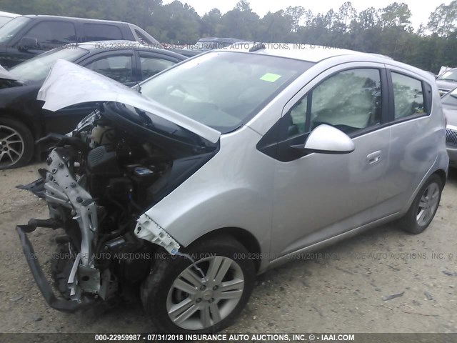 KL8CD6S90EC514848 - 2014 CHEVROLET SPARK 1LT SILVER photo 2