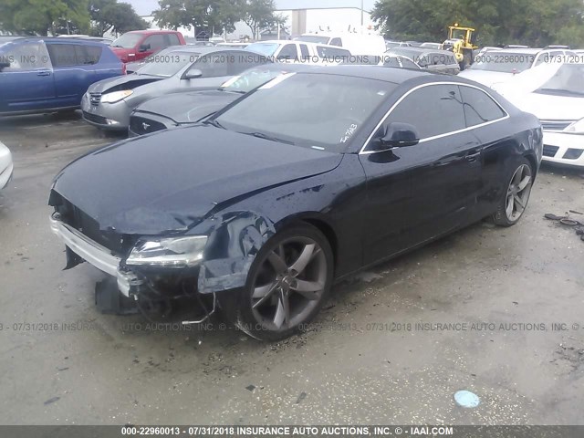 WAUDK78T19A007966 - 2009 AUDI A5 QUATTRO BLUE photo 2