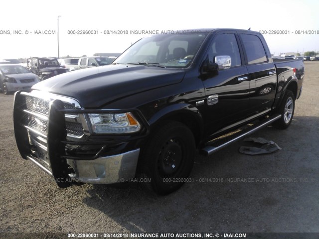 1C6RR7PT1HS564124 - 2017 RAM 1500 LONGHORN BLACK photo 2